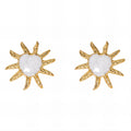 Whimsical White Heart Sun Earrings